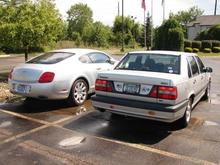 My baby parked beside a 2010 Bentley Continental GT in Belleville, MI.