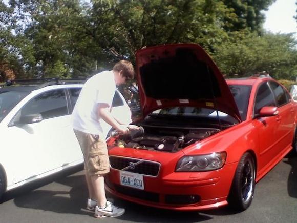 He asked if I wanted him to clean under the hood.. Well, okay.