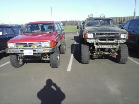 My 89 4Runner and my buddies 2nd Gen Yota Pickup. The Wardens are in town! ...had to get a picture.