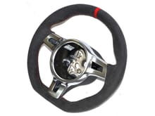 PSD steering wheel with all Alcantara wrap and color ring on top ; color stitching