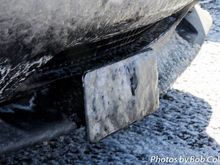 Is it cold? Here's a completely-frozen front license plate.