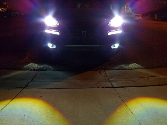 gives you an idea of the color difference may swap the HID bulbs ti match