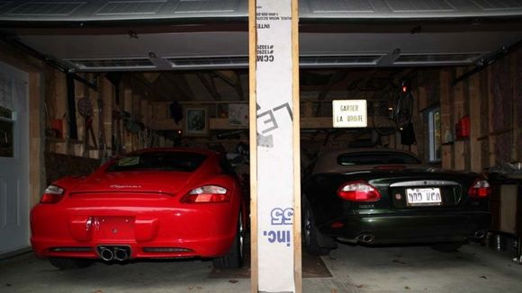 croc and cat in the unfinished garage yet