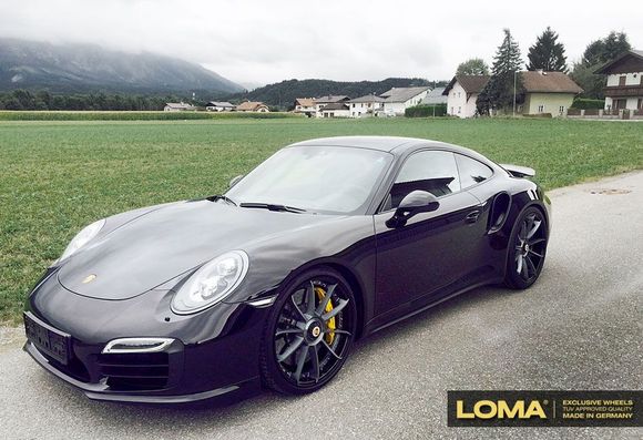 PORSCHE 991 TURBO S WITH 21″ FORGED RIMS BY LOMA WHEELS