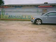 My TT on the road back to Florida, The Armadillo Pub