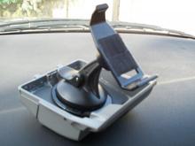 Garmin GPS cradle mounted in ashtray