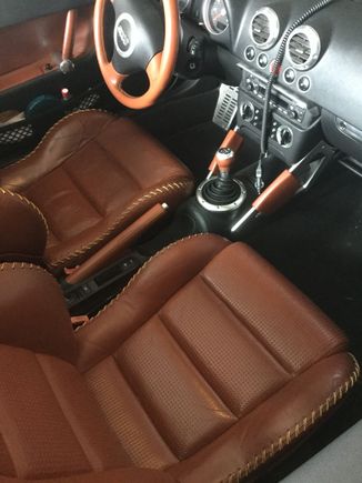 Baseball glove leather. Quite worn.