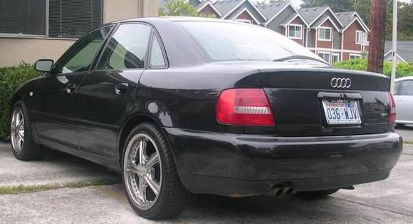 Rear view, with old crappy chrome rims, before DTMs
