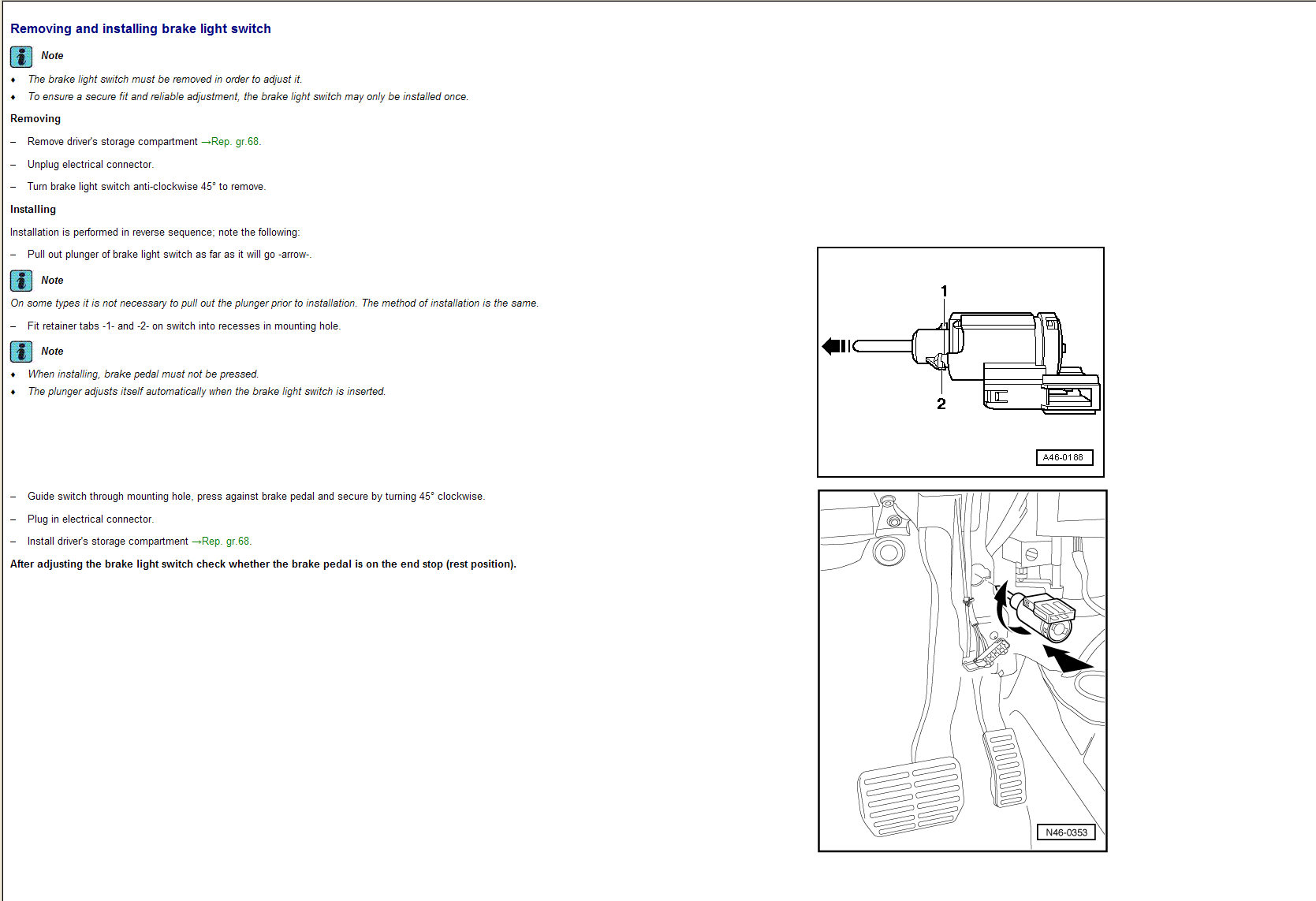 a6 c6 2006 avant brake light switch AudiWorld Forums