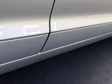 Space between passenger front and rear doors AFTER