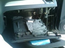 removal of glove box for the video cable