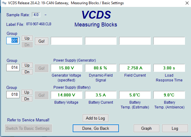 vcds measuring blocks list