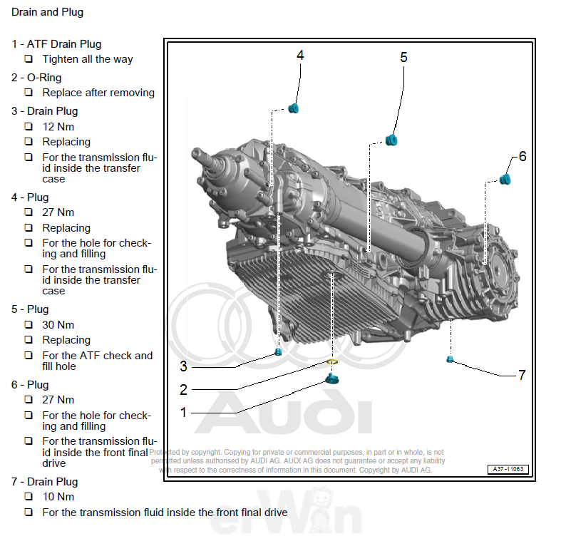 Center and rear differential fluid change and torque AudiWorld Forums
