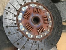 pressure plate side of the clutch disc