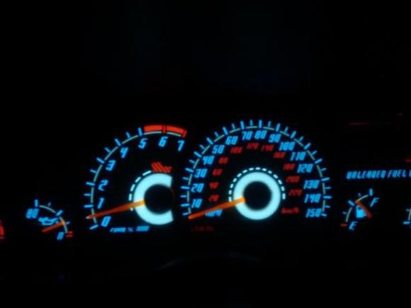 indiglo gauges at night