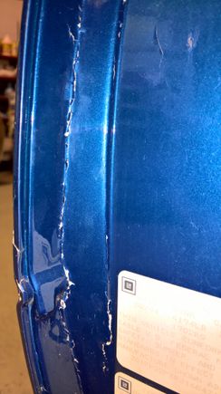 Close up of interior door damage