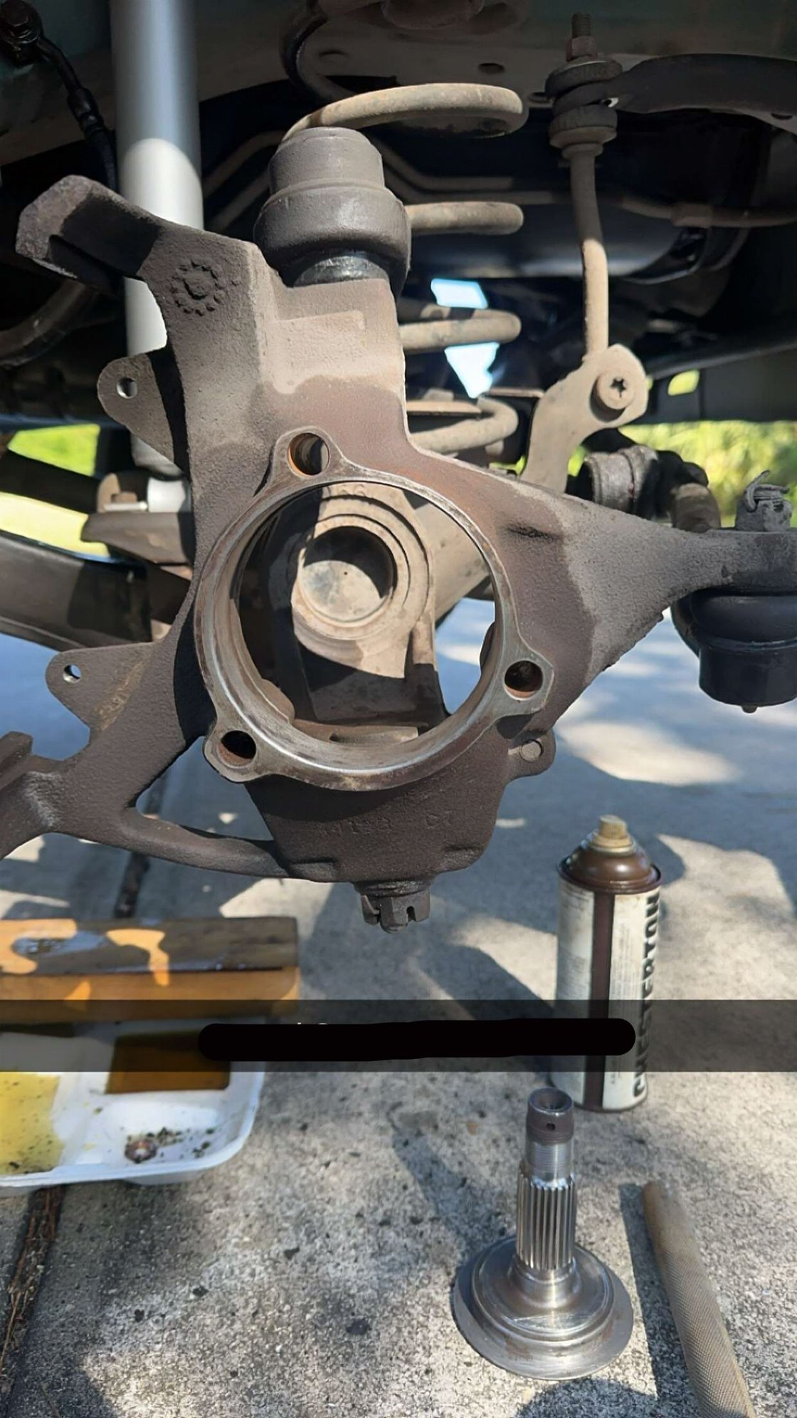 after wheel bearing removal.