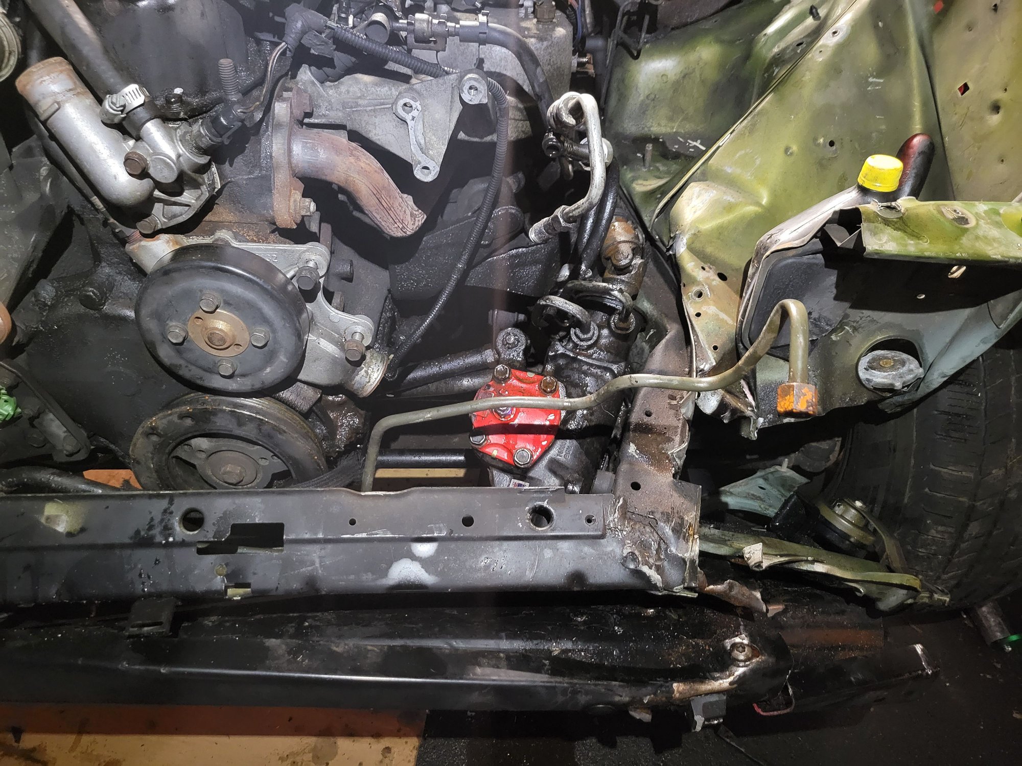 Couldnt even turn the steering wheel it was so crooked.