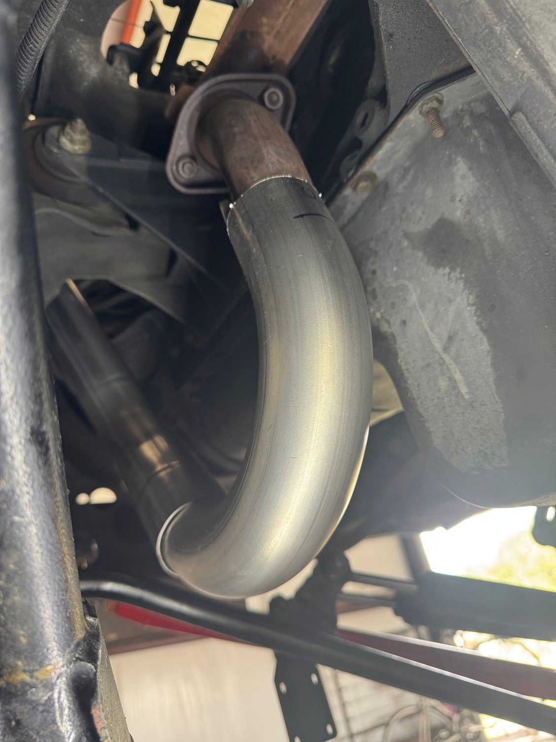 Going from 2.0 to 2.25� exhaust using online pipe kit and a saw. 