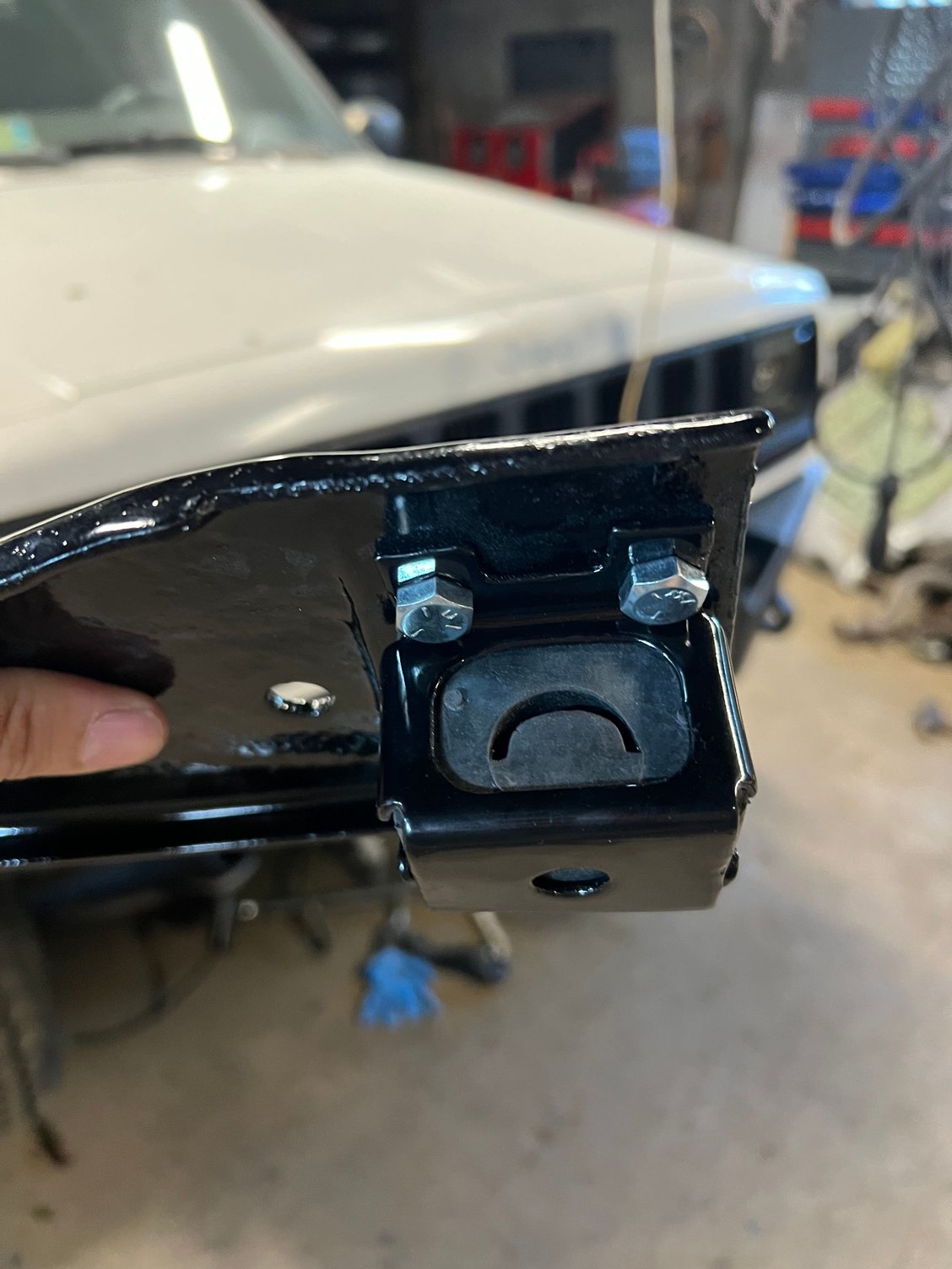 New hanger bushing installed on mount plate