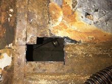 One of the 4 holes I cut out 