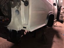 Luckily, the bumper will cover the spots with overspray. 