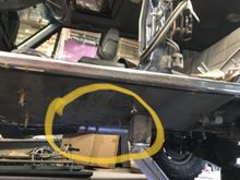 Here you can see where the plate flexes and why the tie ins are different front and rear. Make sure to grind smooth the welds at the bottom of where the tie ins and frame meet. I also had to smooth up a couple of welds from my frame stiffeners. I wouldn’t suggest doing this whole mod until after ya put in frame stiffeners, would be a major pita to weld to the thin “frame”.