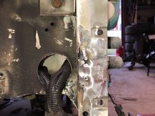 I was able to get pretty close by tacking scrap bolts to the panel and pulling on it with my homemade slide hammer. 