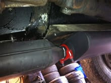 Cat and muffler with stainless steel heat shields and repaired floor above