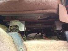 Front driver side tracks.  (Powered seat.)