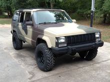 Little spray paint. Wind didn't help none. Wheels and tires.