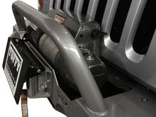 This is a flip up license plate bracket for the winch.