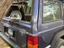 1996 Jeep Cherokee XJ SE 4x4 rear hatch and roof damage 