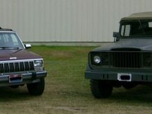 My '92 XJ next to my boss' M715 beast!