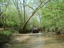 driving down the creek bed