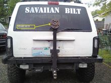 spare hub and tire mount ..i bolt it  on there in case i break one at the trails.