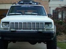 Just a mockup of some angry eyes done with electrical tape. ANGRY JEEP.