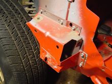 Replacement RF bumper mount. The old one was beyond my ability to repair so i drilled out the spot welds and tech screwed a JY replacement in.