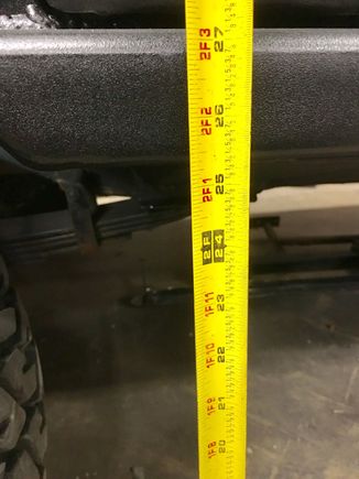 I now have a bit over 25.5”! Like a 3” lift kit for my rockers! Plus the mini boat side plates!