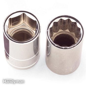 6 point socket (on left) vs. 12 point socket (on right)