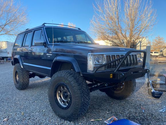 And new bumper installed. Not 100% but almost complete. I need to find some inner fender material to help keep the muck out. Then I need to find a winch. I’d like to find something “low profile” and the one that I’m looking at is from Iron man off-road. 