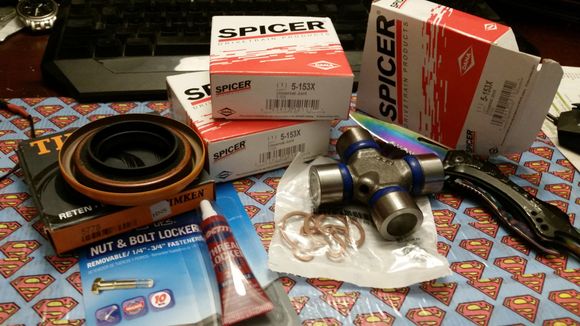 New 5778 Timken pinion seal and 3 new 5-153X Spicer u joints.