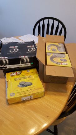 Rotors, hubs, and pads.