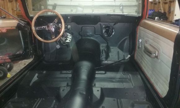 I sealed the inside with an epoxy paint. Moisture.... Waited for over a month then one Saturday the weather cooperated and I was able to spray it out.