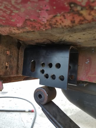Mock up for clearance and for the upper bolts to be drilled. The 2 nuts that hold the bumper on get in the way so I had to grind down part of the bracket so it sits nicely.