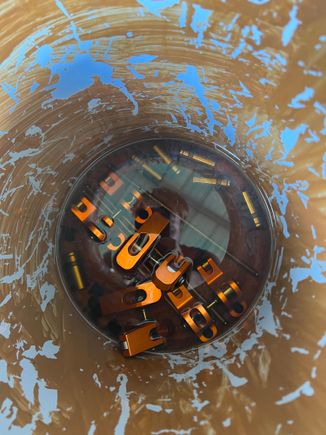 Here’s all of them soaking in a bucket. Don’t mind the paint, it has been on this bucket since we used it for deck paint about 7 years ago