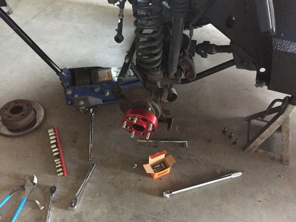 Changing all the wheel studs as the last ones were to short.
