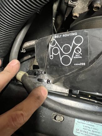 Broke my fan shroud while pulling the fan. Zip tie fix will do for now. 