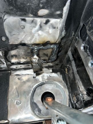 The old damaged area needs to be cut out and smoothed from the bottom