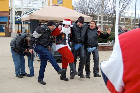 Santa and crew working the crowd